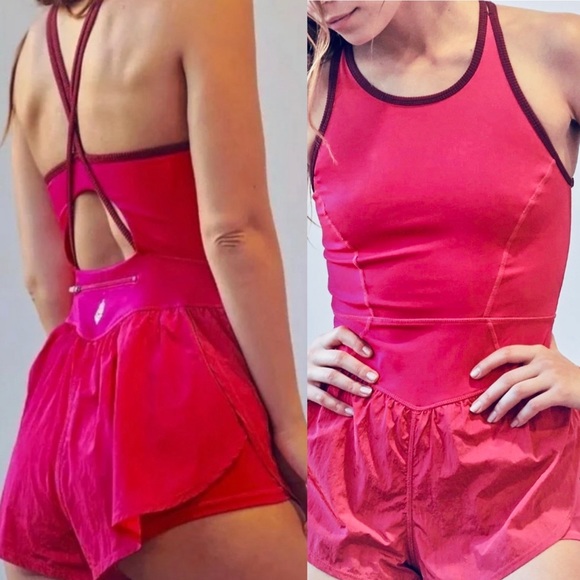Free People Pants - NWOT Free People Movement That Last Mile Magenta Pink-Rose Runsie
